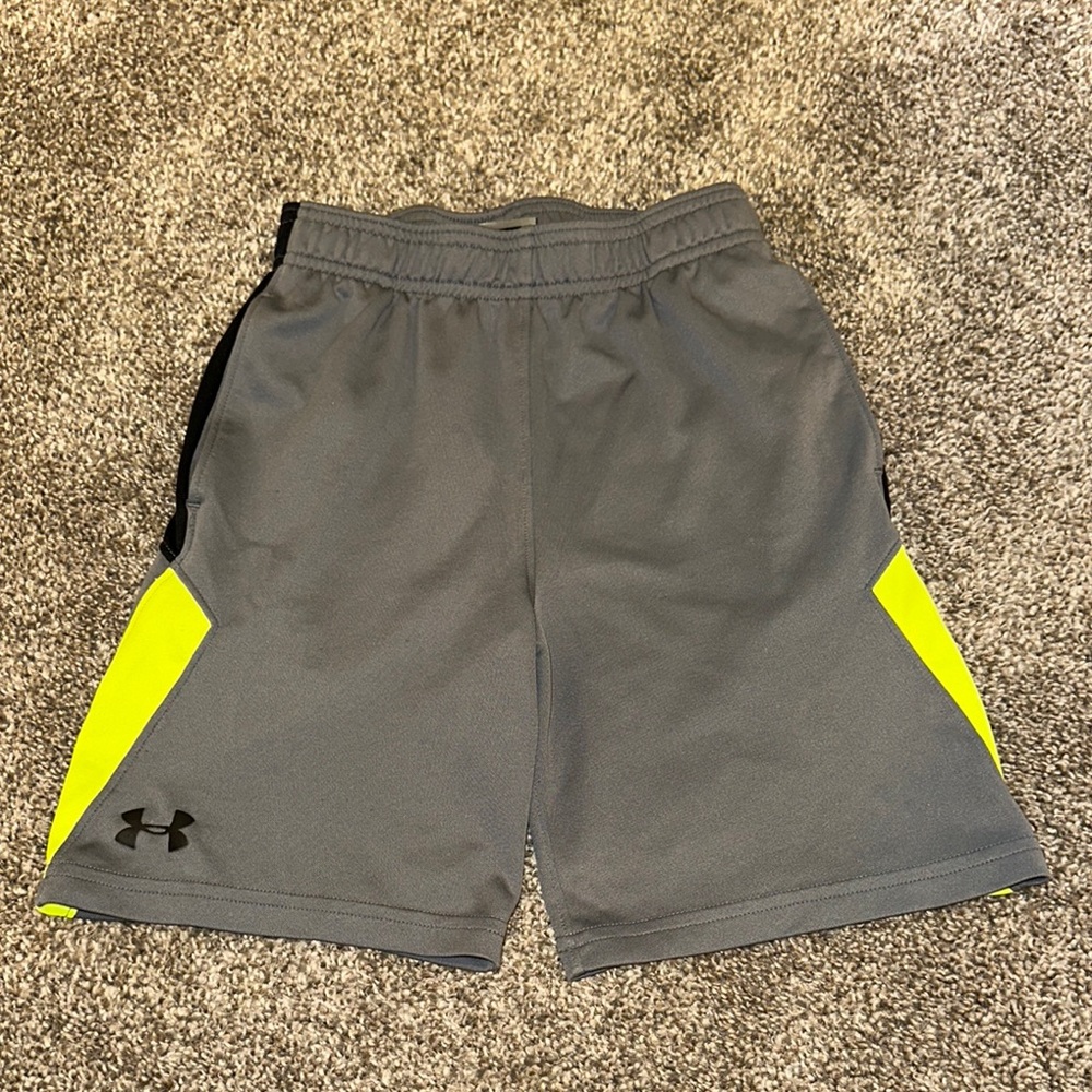 Under Armour Gray and Yellow Kids Shorts